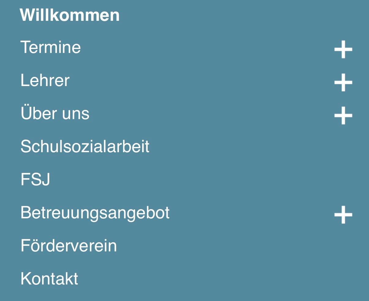 Menü auf dem Handy