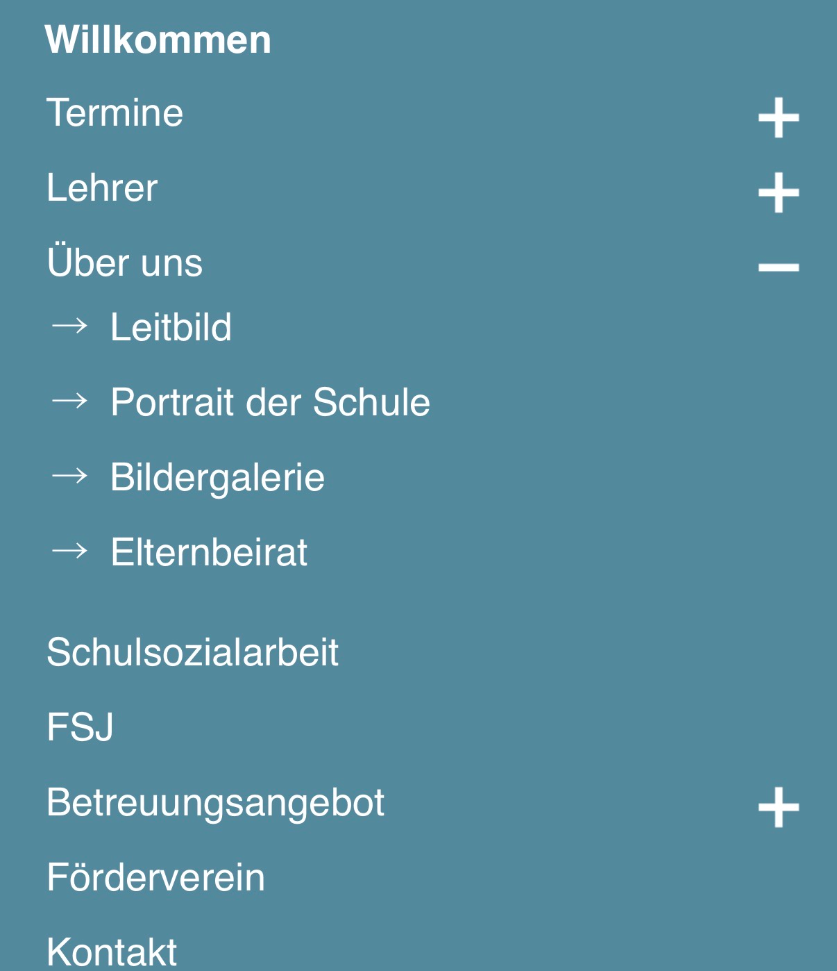 Untermenü auf dem Handy