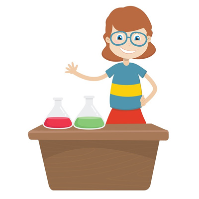 Illustration einer Chemielehrering